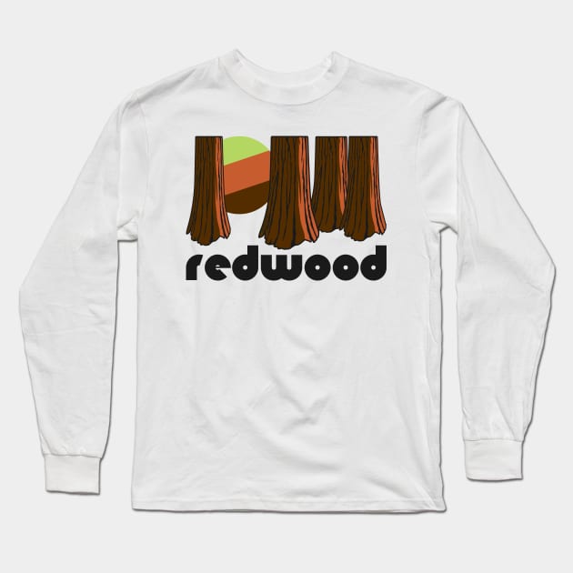 Retro Redwood ))(( Tourist Souvenir National Park Design Long Sleeve T-Shirt by darklordpug